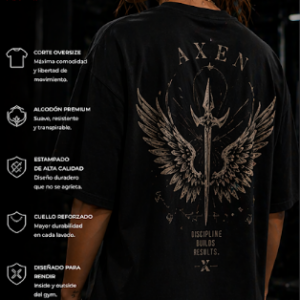 Camiseta Oversize Mujer AXEN Wings Black