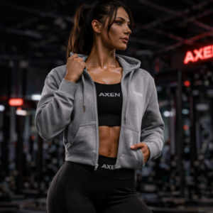 Sudadera Cropped AXEN Training Grey Women