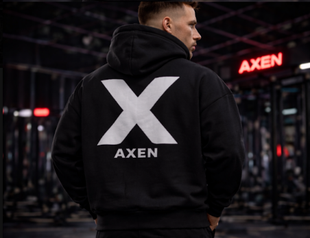 Sudadera Hoodie AXEN Essential Black - Imagen 2